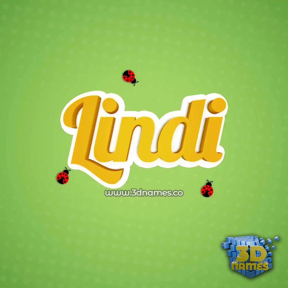 lindi in Ladybugs style - 3D name wallpaper