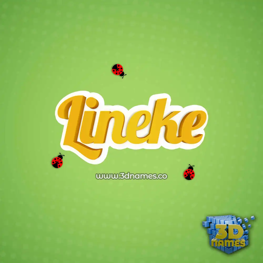 lineke in Ladybugs style - 3D name wallpaper
