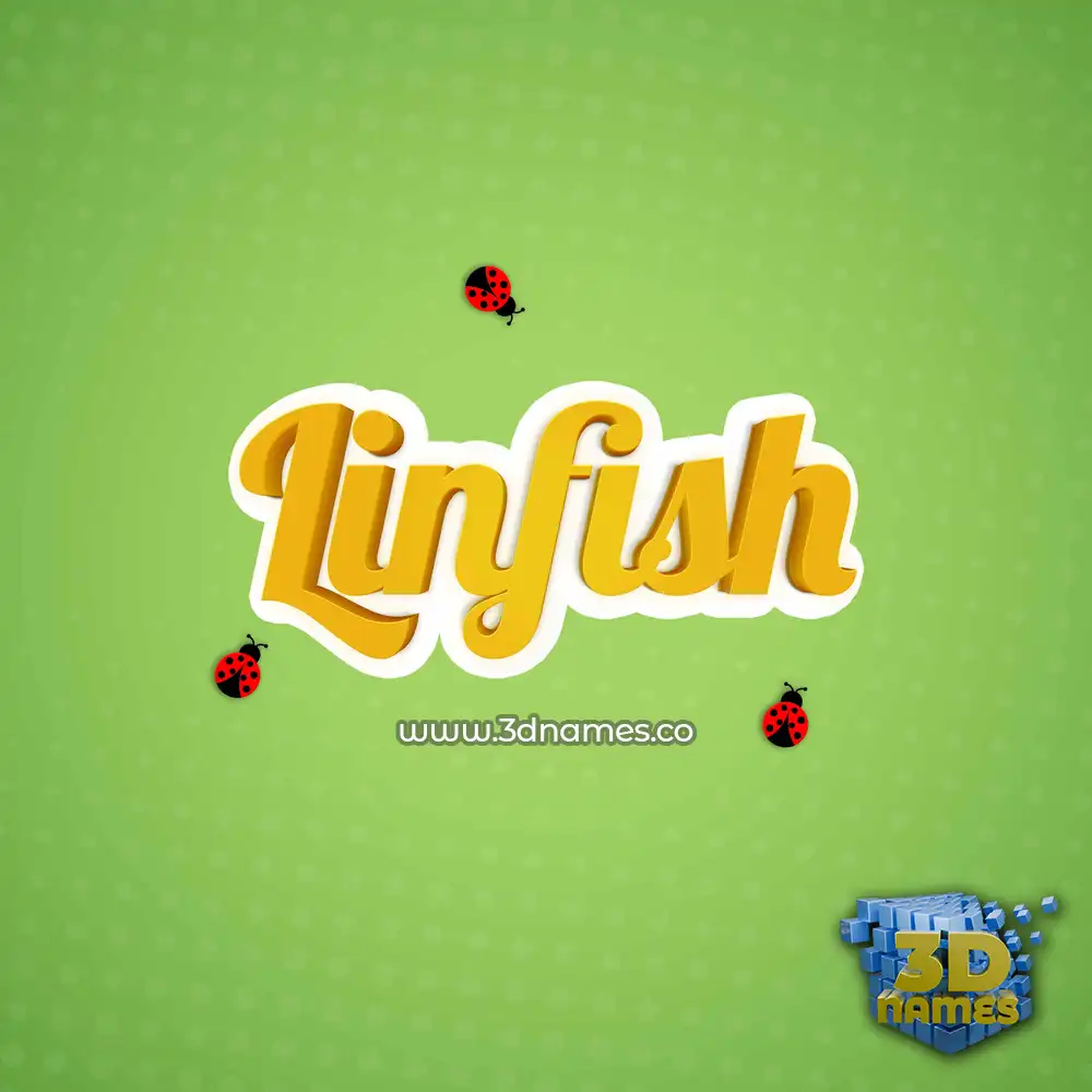 linfish in Ladybugs style - 3D name wallpaper