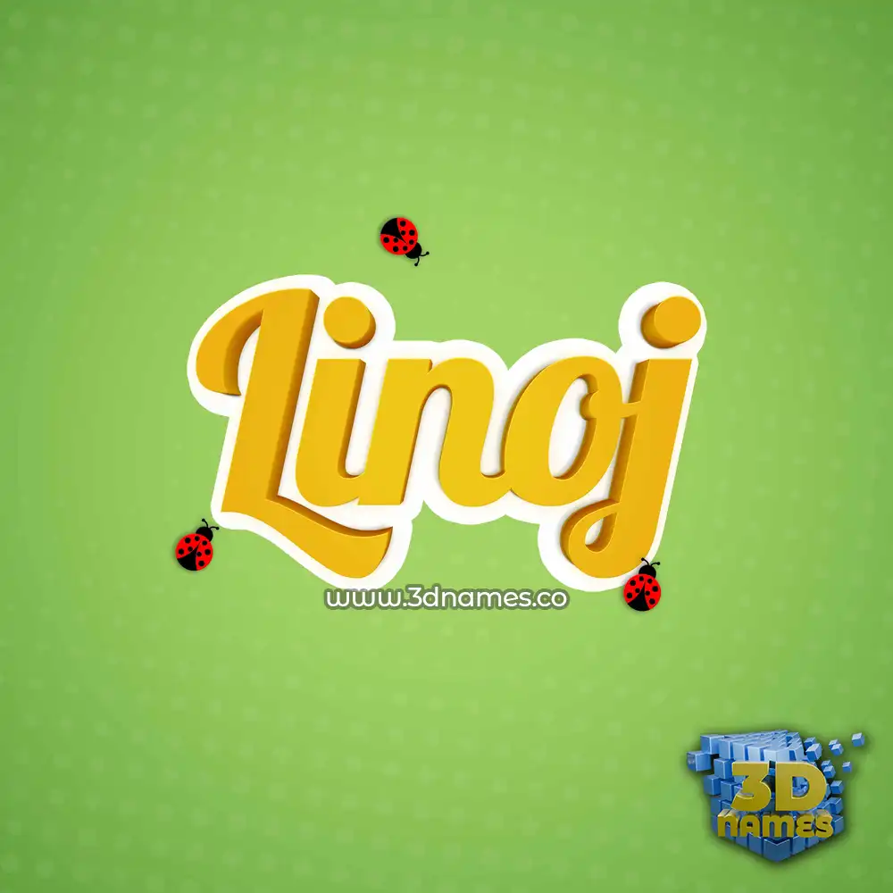 linoj in Ladybugs style - 3D name wallpaper
