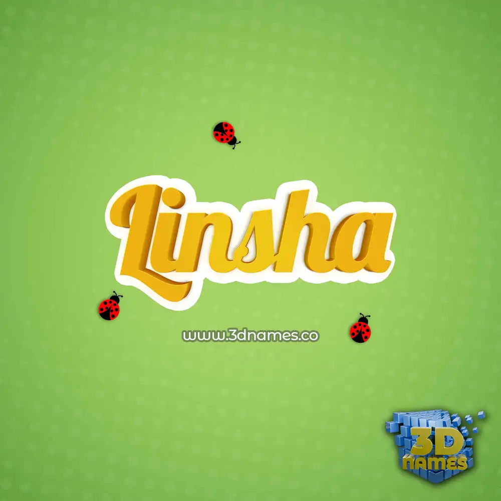 linsha in Ladybugs style - 3D name wallpaper