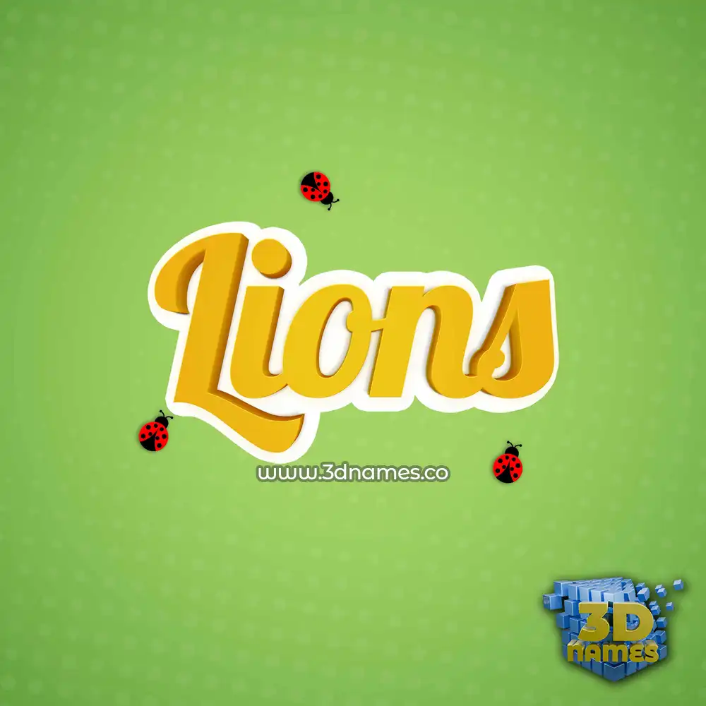 lions in Ladybugs style - 3D name wallpaper