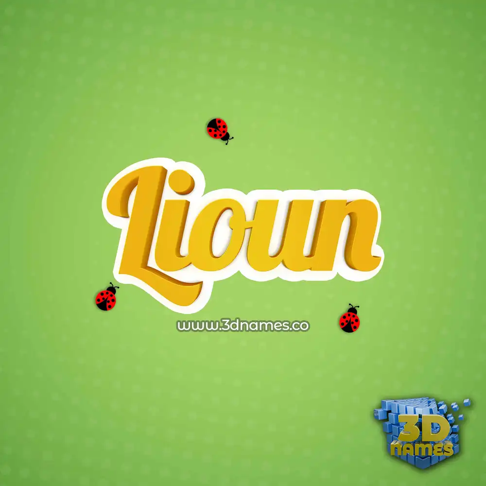 lioun in Ladybugs style - 3D name wallpaper