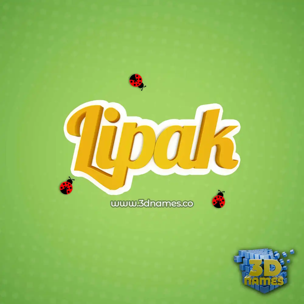 lipak in Ladybugs style - 3D name wallpaper