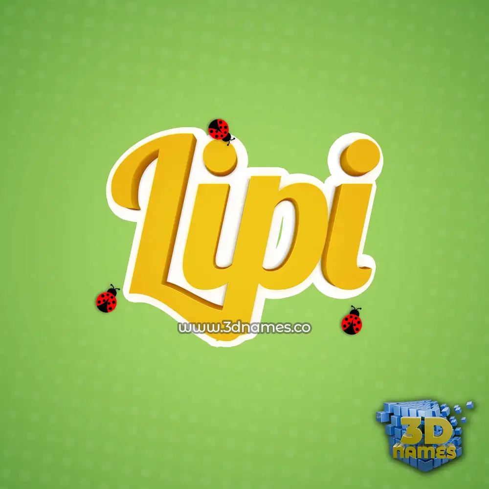 lipi in Ladybugs style - 3D name wallpaper