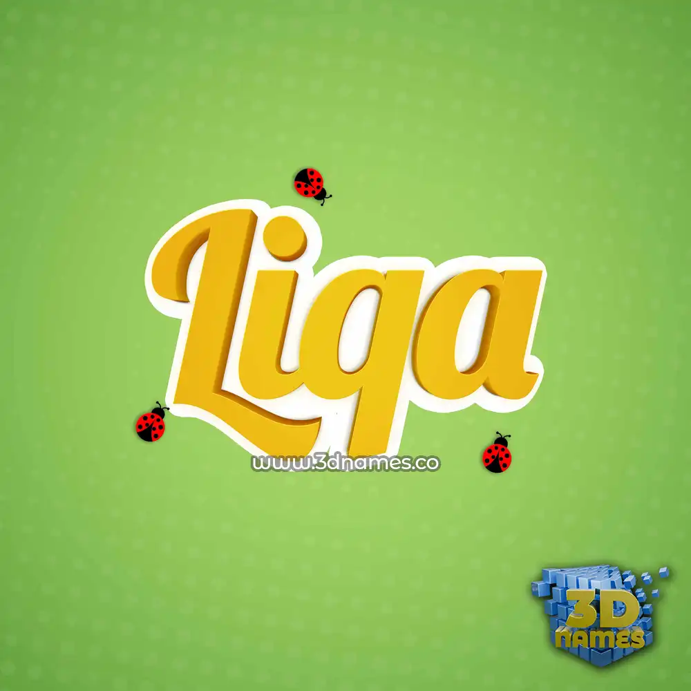 liqa in Ladybugs style - 3D name wallpaper