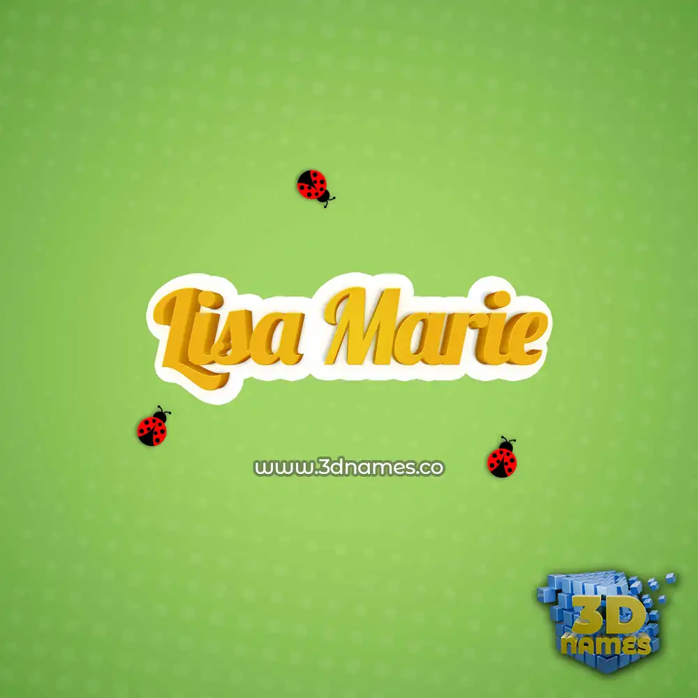 lisa marie in Ladybugs style - 3D name wallpaper