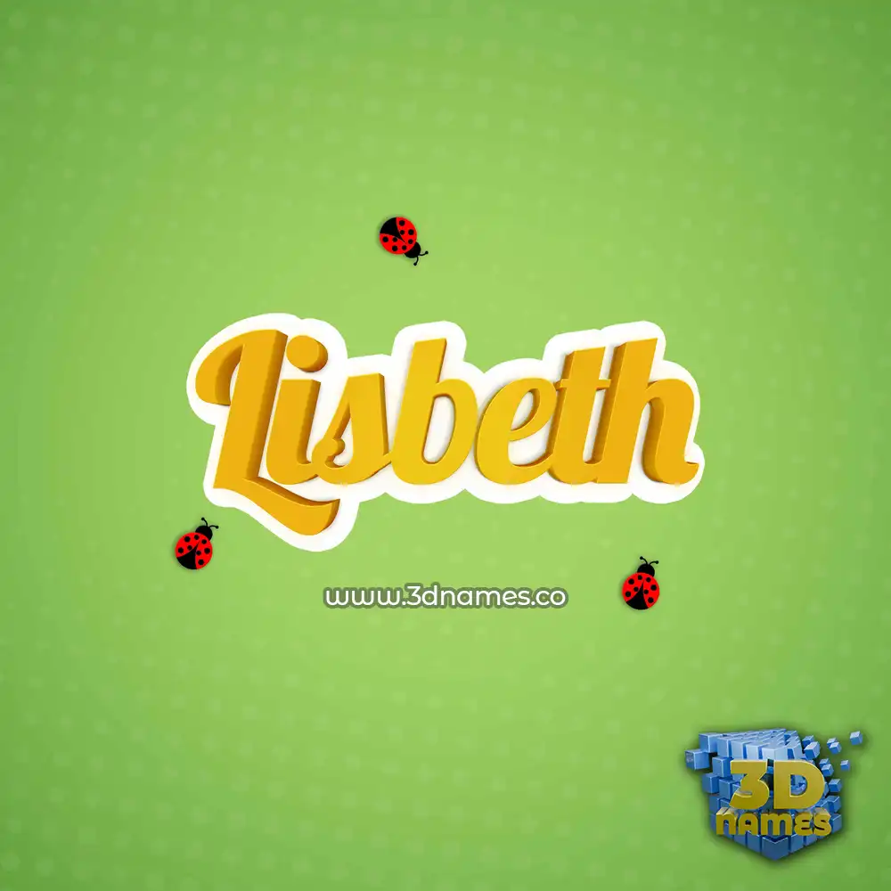 lisbeth in Ladybugs style - 3D name wallpaper