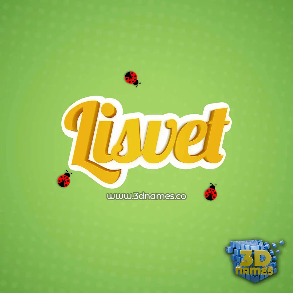 lisvet in Ladybugs style - 3D name wallpaper