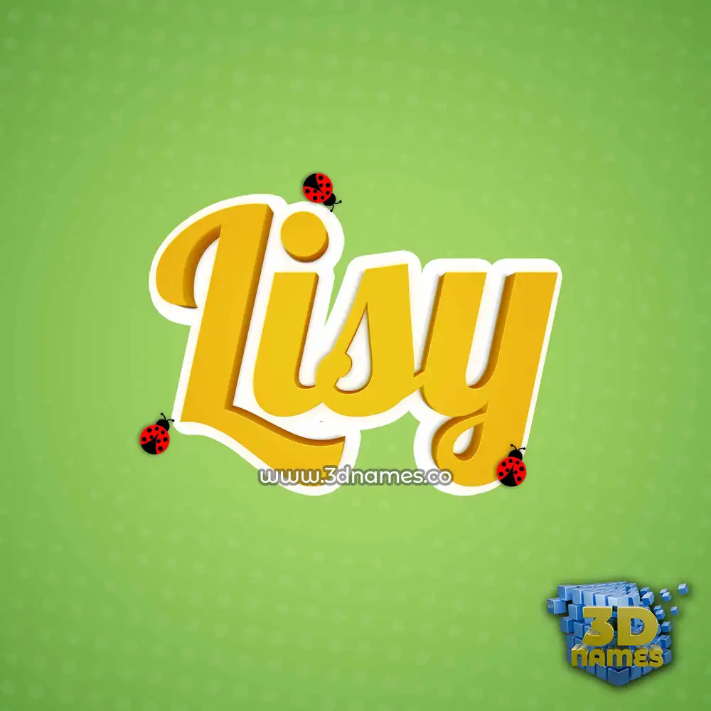 lisy in Ladybugs style - 3D name wallpaper