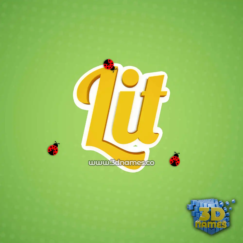 lit in Ladybugs style - 3D name wallpaper