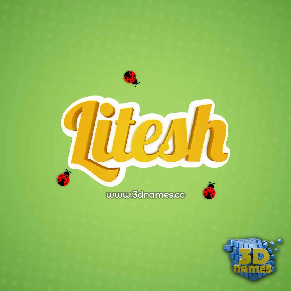 litesh in Ladybugs style - 3D name wallpaper