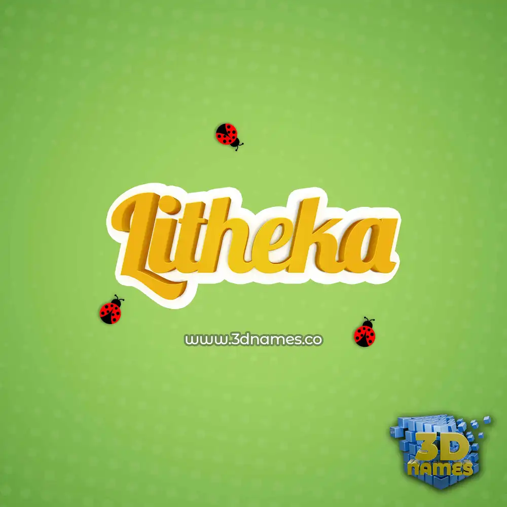 litheka in Ladybugs style - 3D name wallpaper
