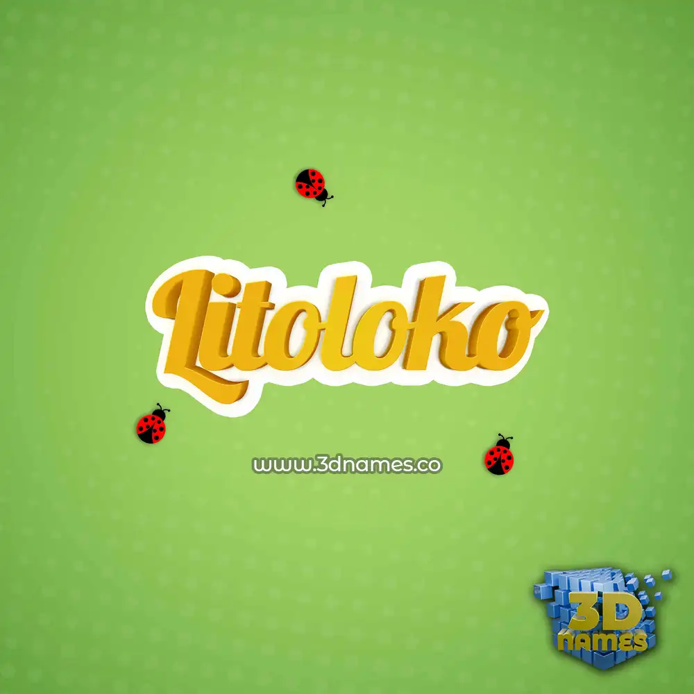 litoloko in Ladybugs style - 3D name wallpaper