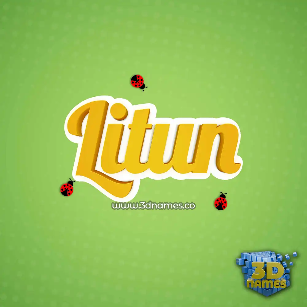 litun in Ladybugs style - 3D name wallpaper