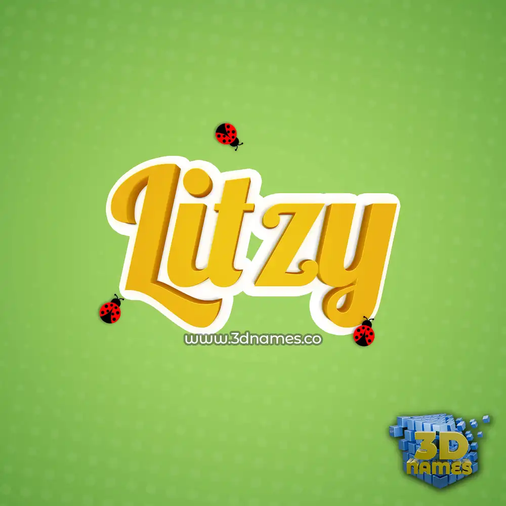 litzy in Ladybugs style - 3D name wallpaper