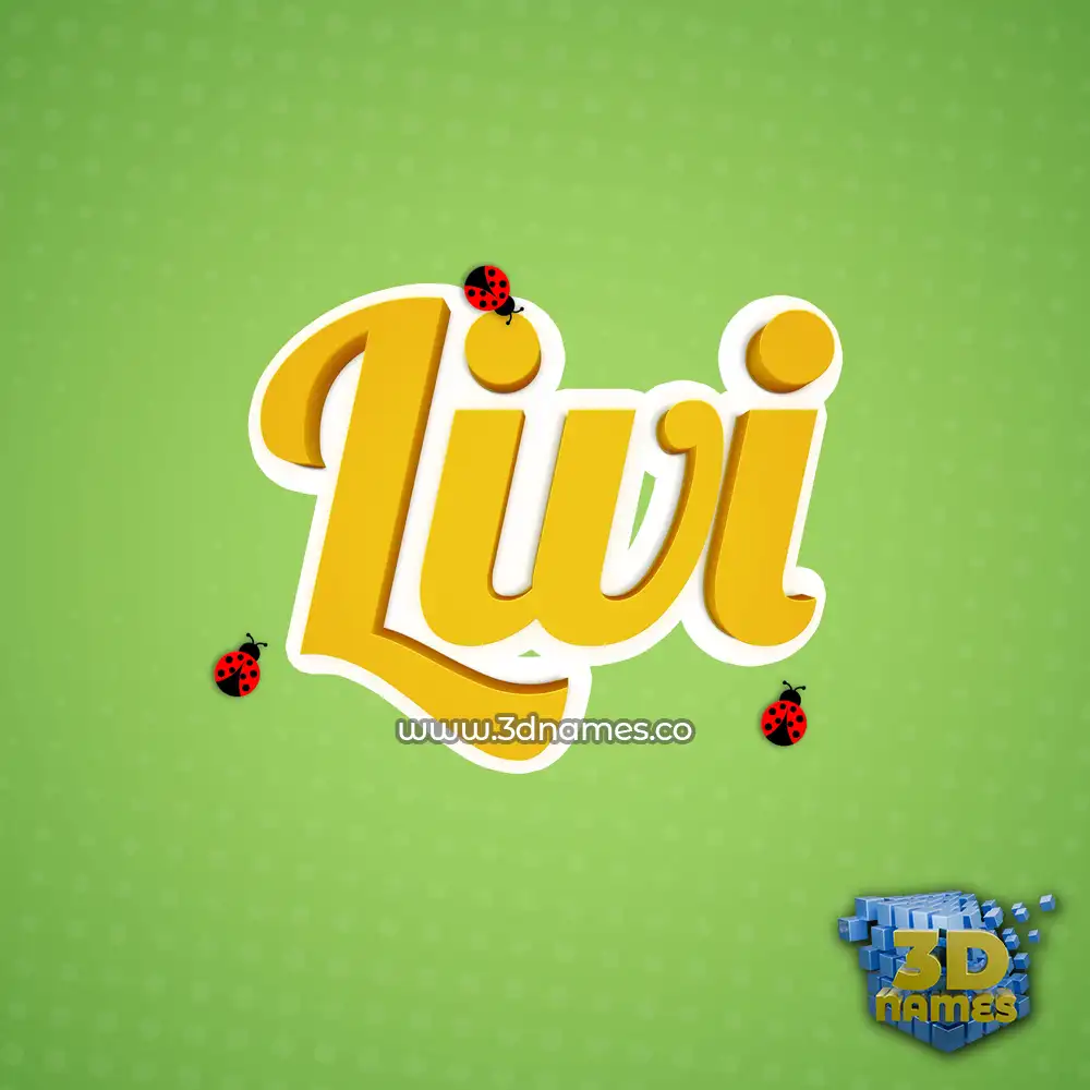 livi in Ladybugs style - 3D name wallpaper