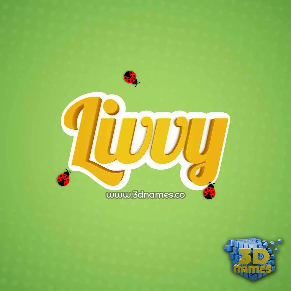 livvy in Ladybugs style - 3D name wallpaper