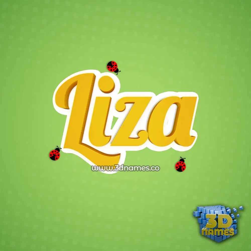 liza in Ladybugs style - 3D name wallpaper