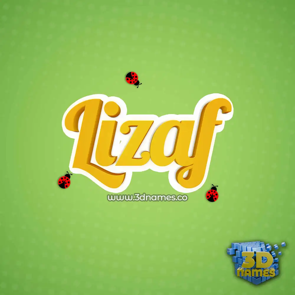 lizaf in Ladybugs style - 3D name wallpaper