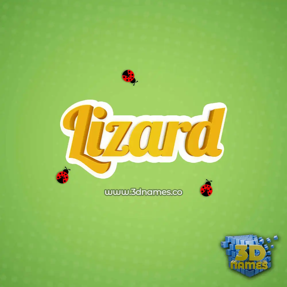 lizard in Ladybugs style - 3D name wallpaper