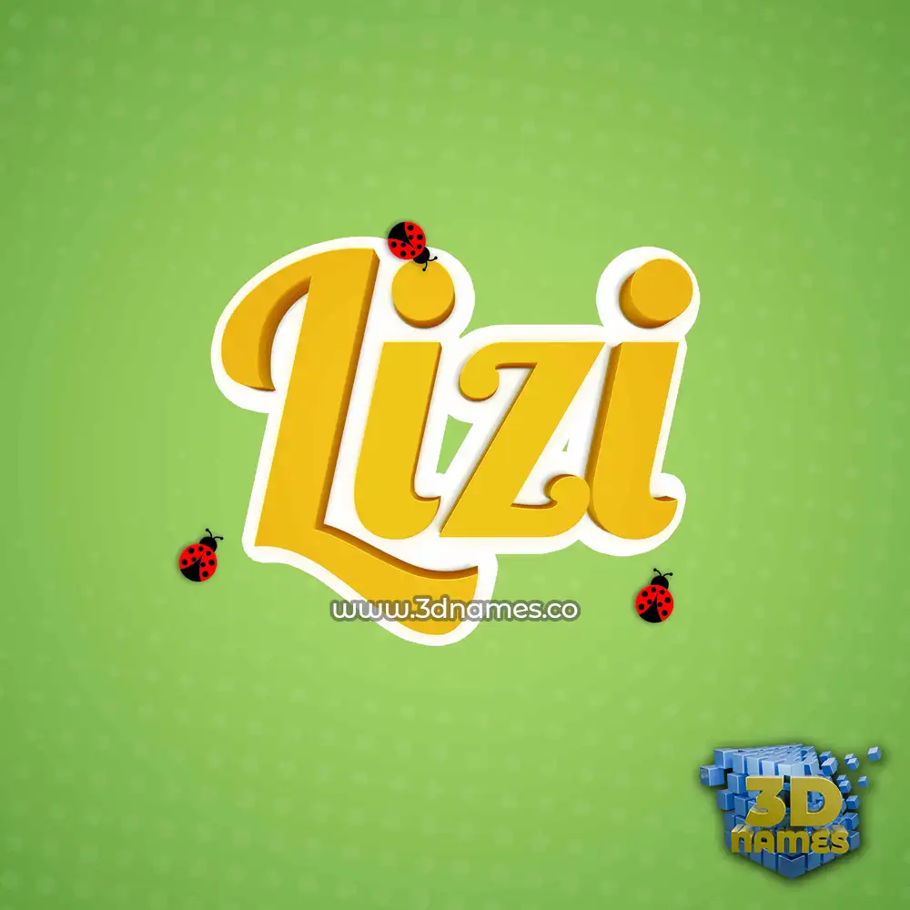 lizi in Ladybugs style - 3D name wallpaper