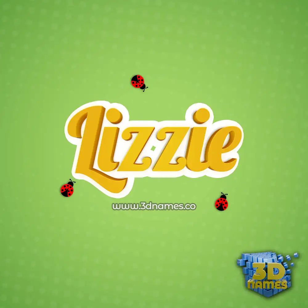 lizzie in Ladybugs style - 3D name wallpaper