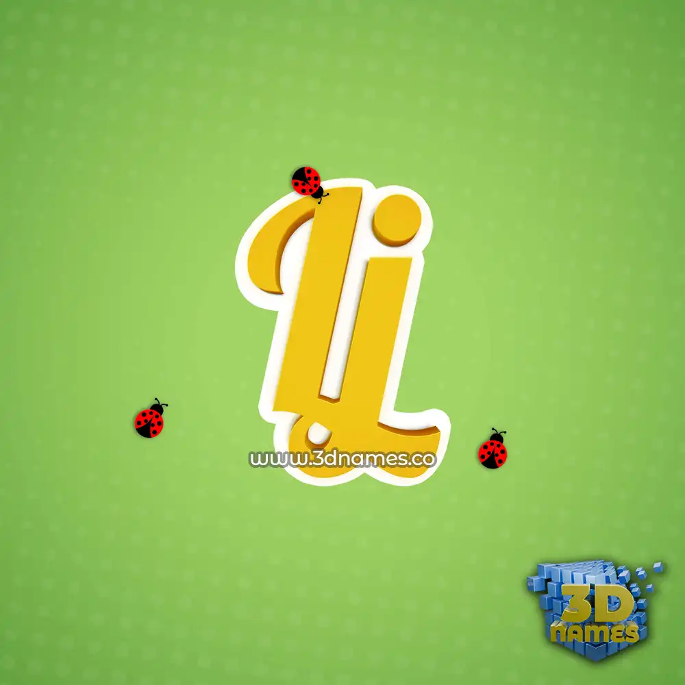 lj in Ladybugs style - 3D name wallpaper
