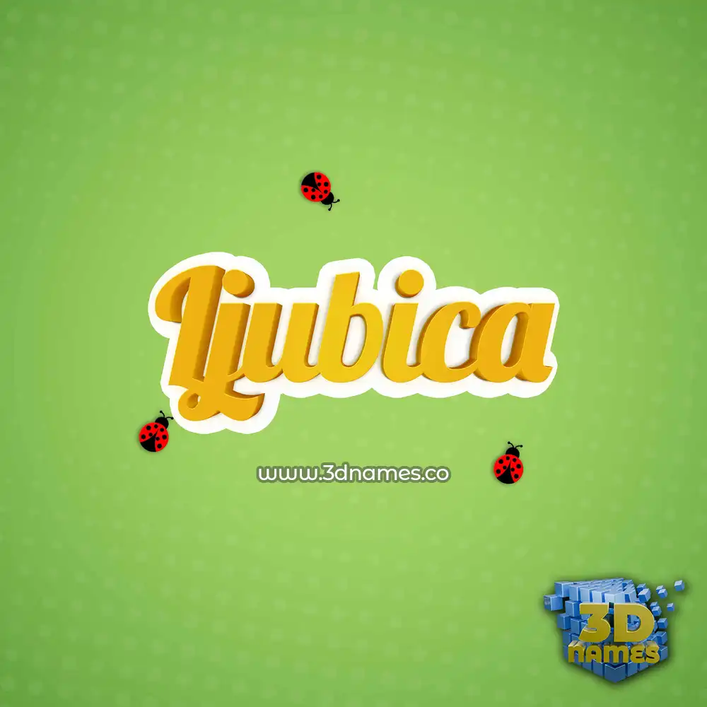 ljubica in Ladybugs style - 3D name wallpaper