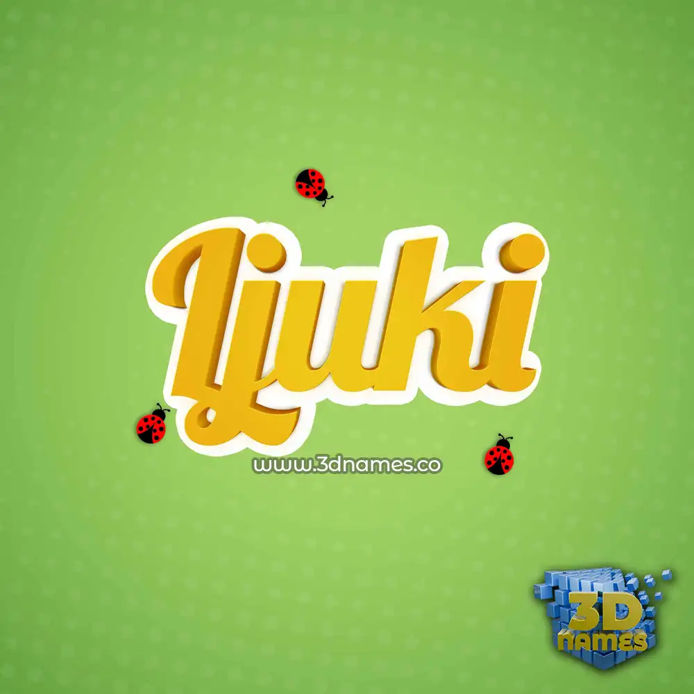ljuki in Ladybugs style - 3D name wallpaper