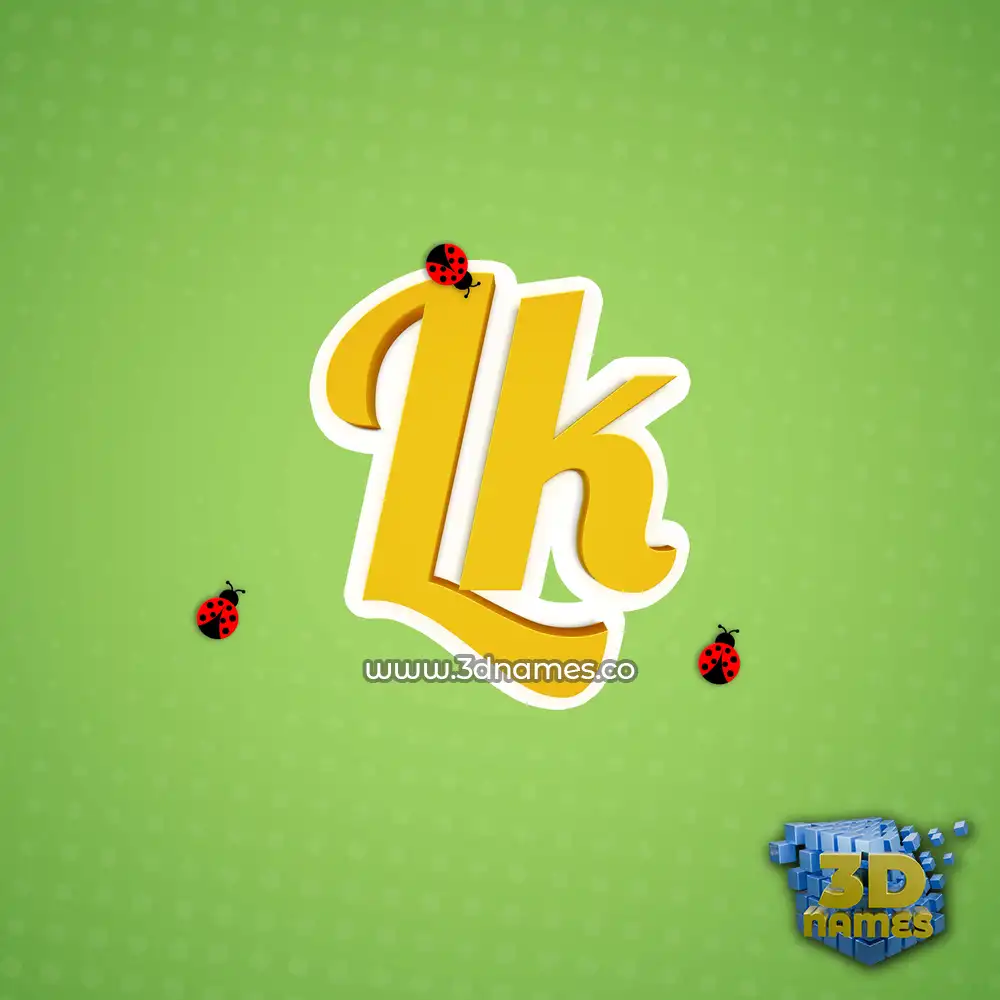 lk in Ladybugs style - 3D name wallpaper