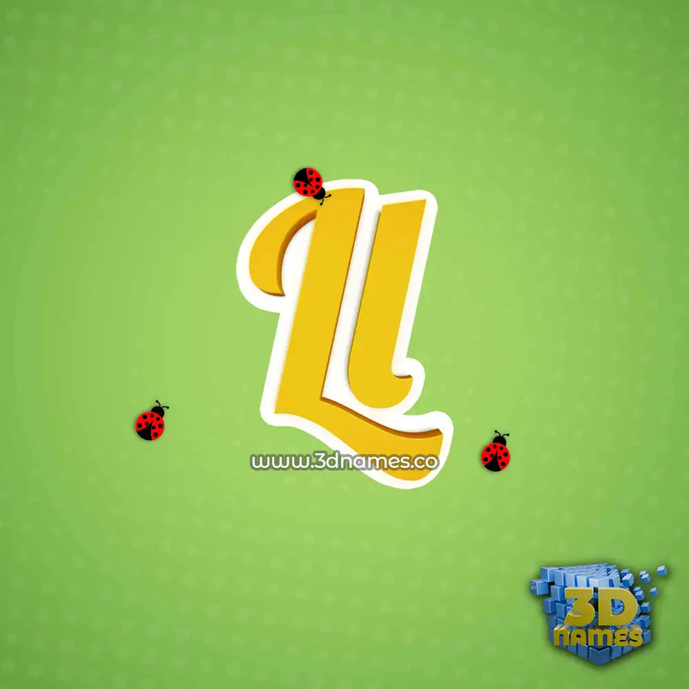 ll in Ladybugs style - 3D name wallpaper