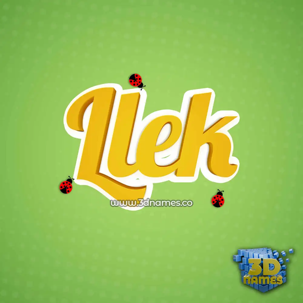 llek in Ladybugs style - 3D name wallpaper