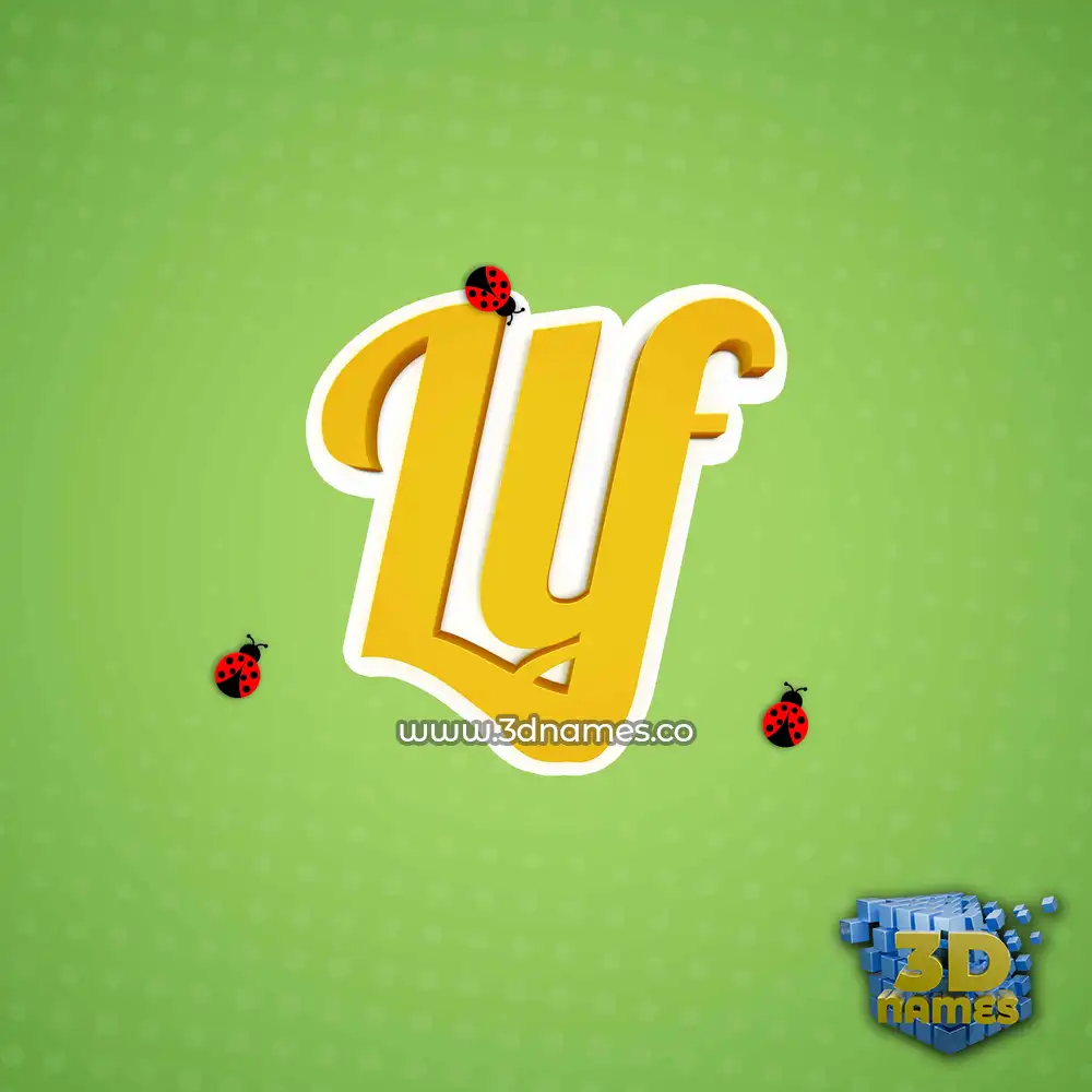 llf in Ladybugs style - 3D name wallpaper