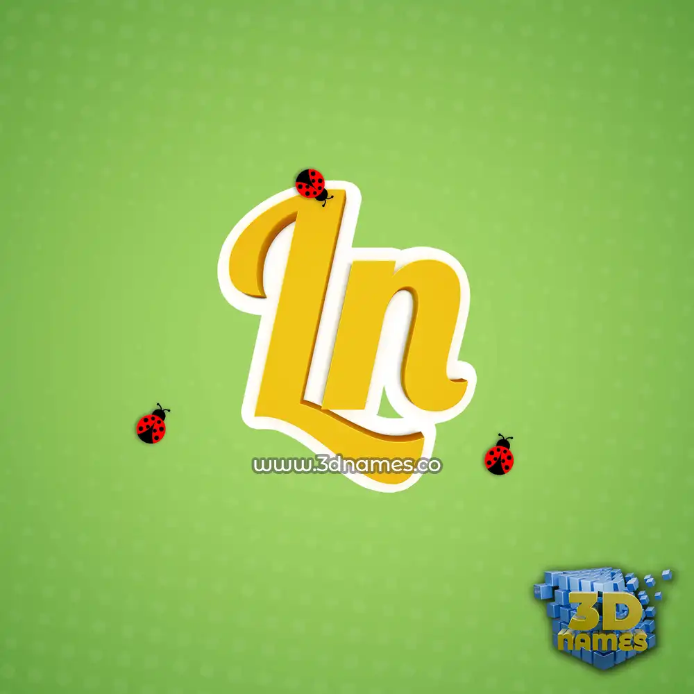 ln in Ladybugs style - 3D name wallpaper