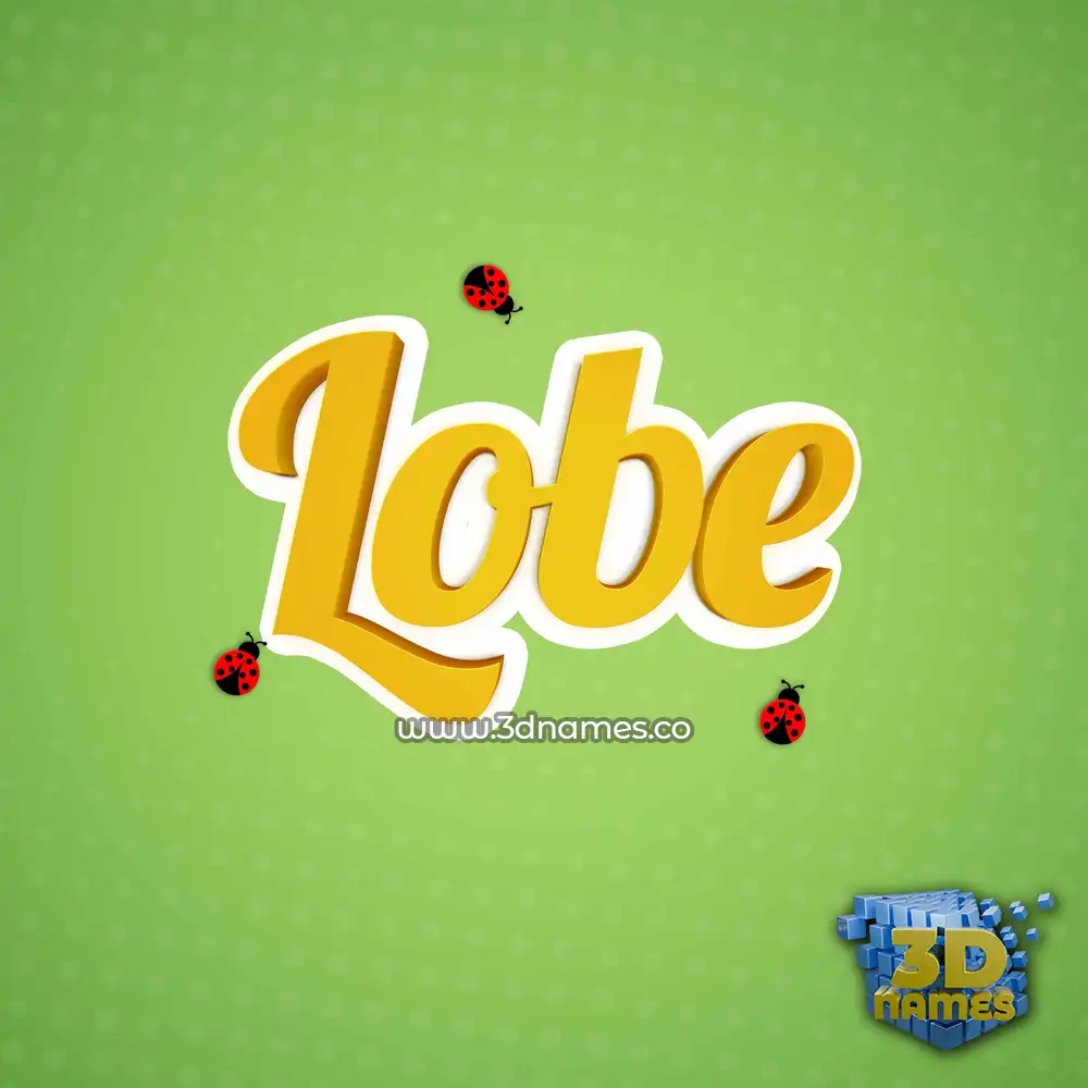 lobe in Ladybugs style - 3D name wallpaper