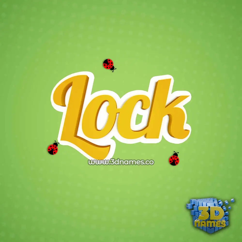 lock in Ladybugs style - 3D name wallpaper