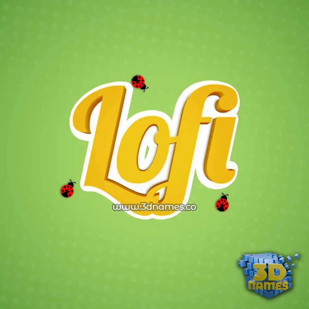 lofi in Ladybugs style - 3D name wallpaper