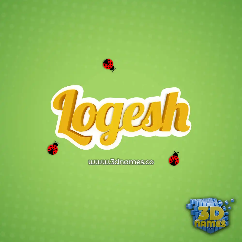 logesh in Ladybugs style - 3D name wallpaper