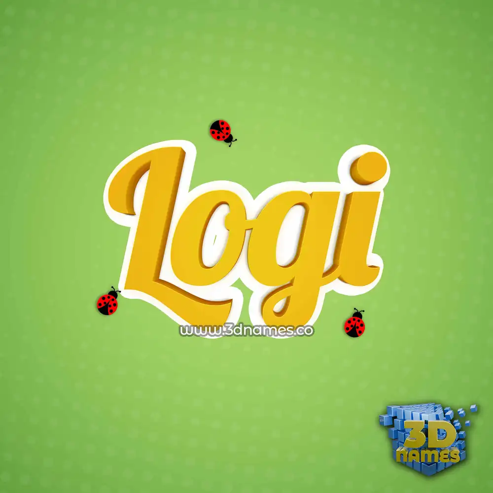 logi in Ladybugs style - 3D name wallpaper