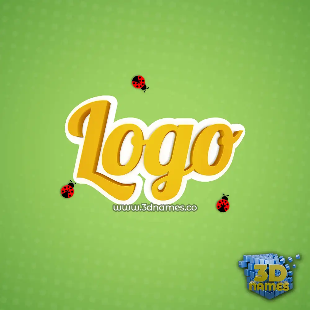 logo in Ladybugs style - 3D name wallpaper