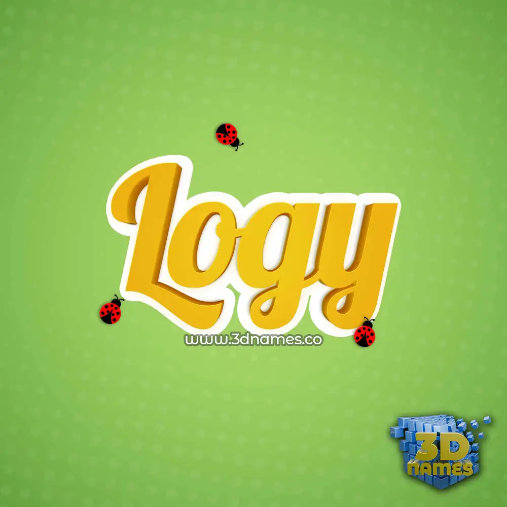 logy in Ladybugs style - 3D name wallpaper