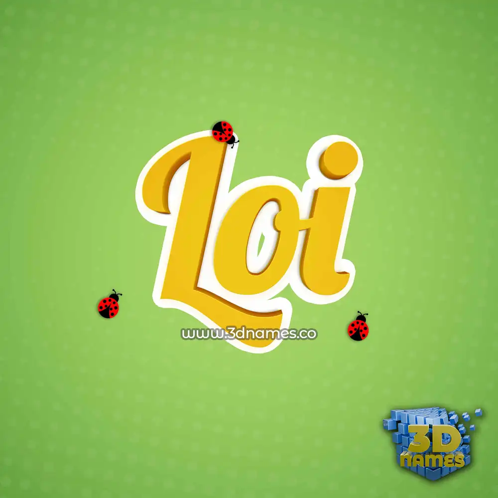 loi in Ladybugs style - 3D name wallpaper
