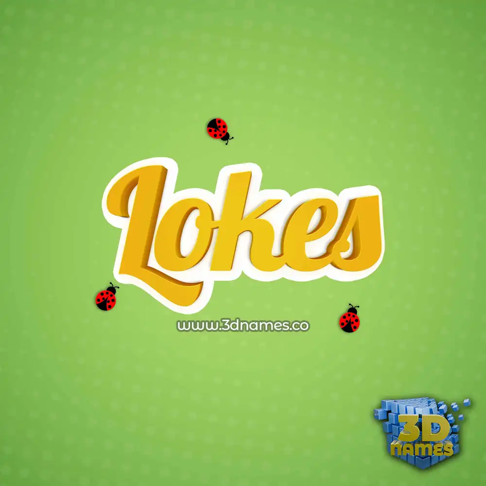 lokes in Ladybugs style - 3D name wallpaper