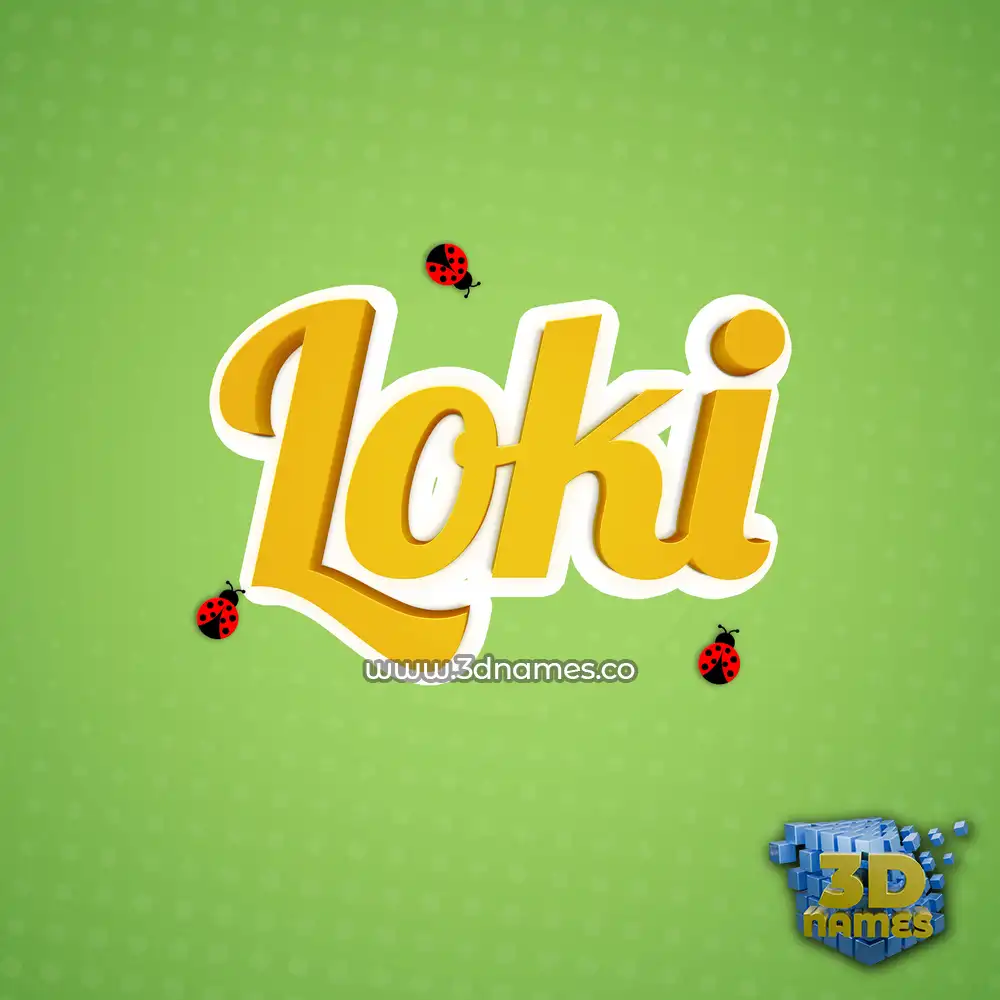 loki in Ladybugs style - 3D name wallpaper