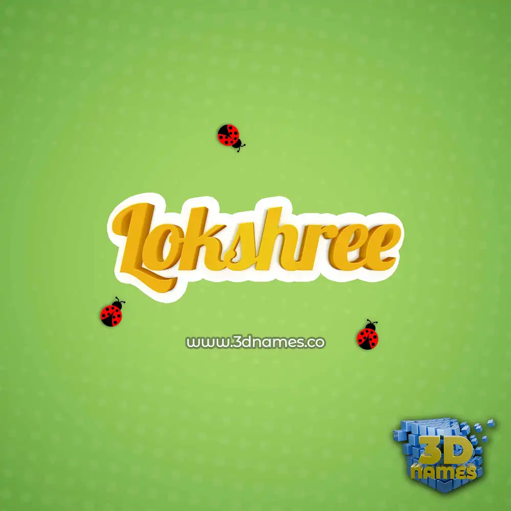 lokshree in Ladybugs style - 3D name wallpaper