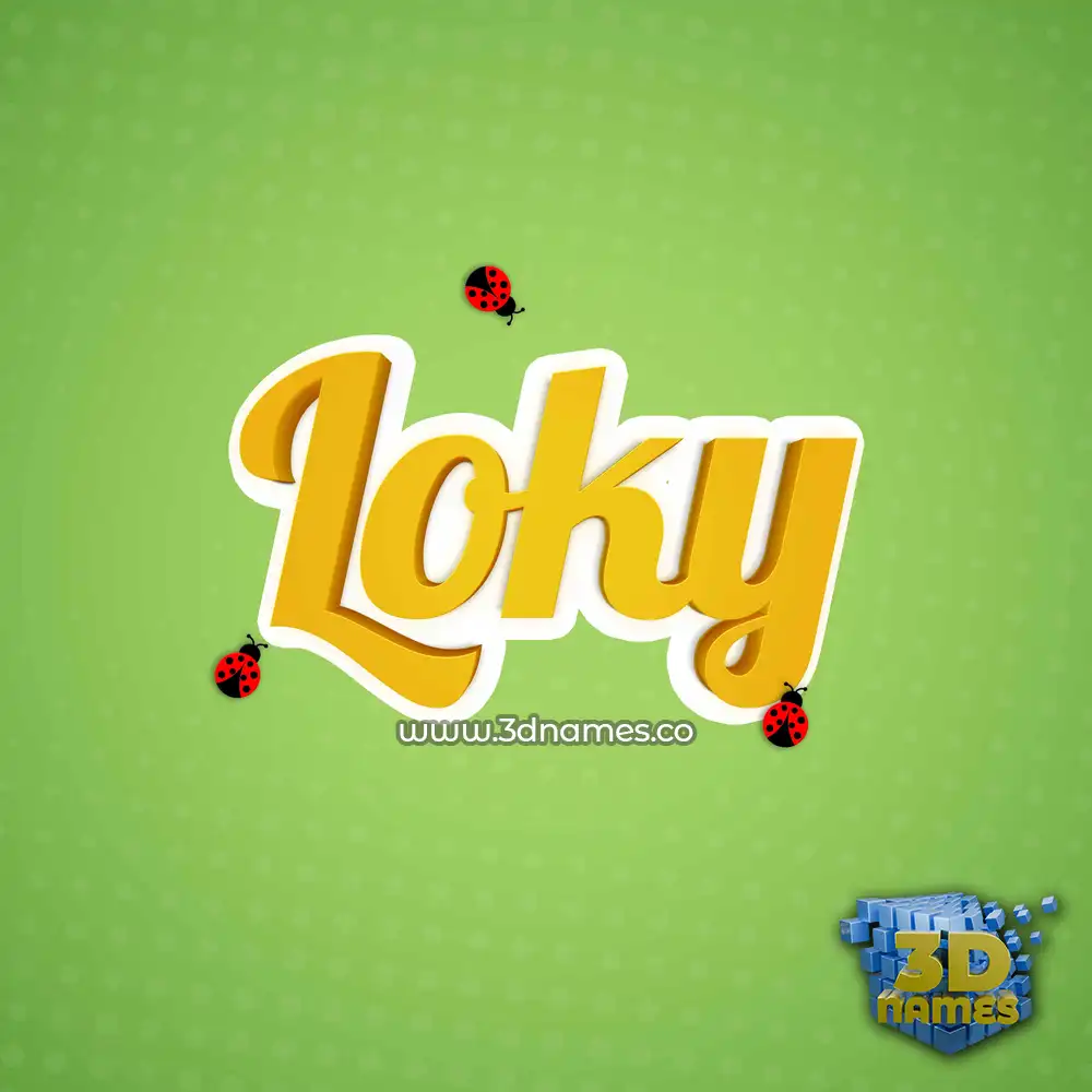 loky in Ladybugs style - 3D name wallpaper