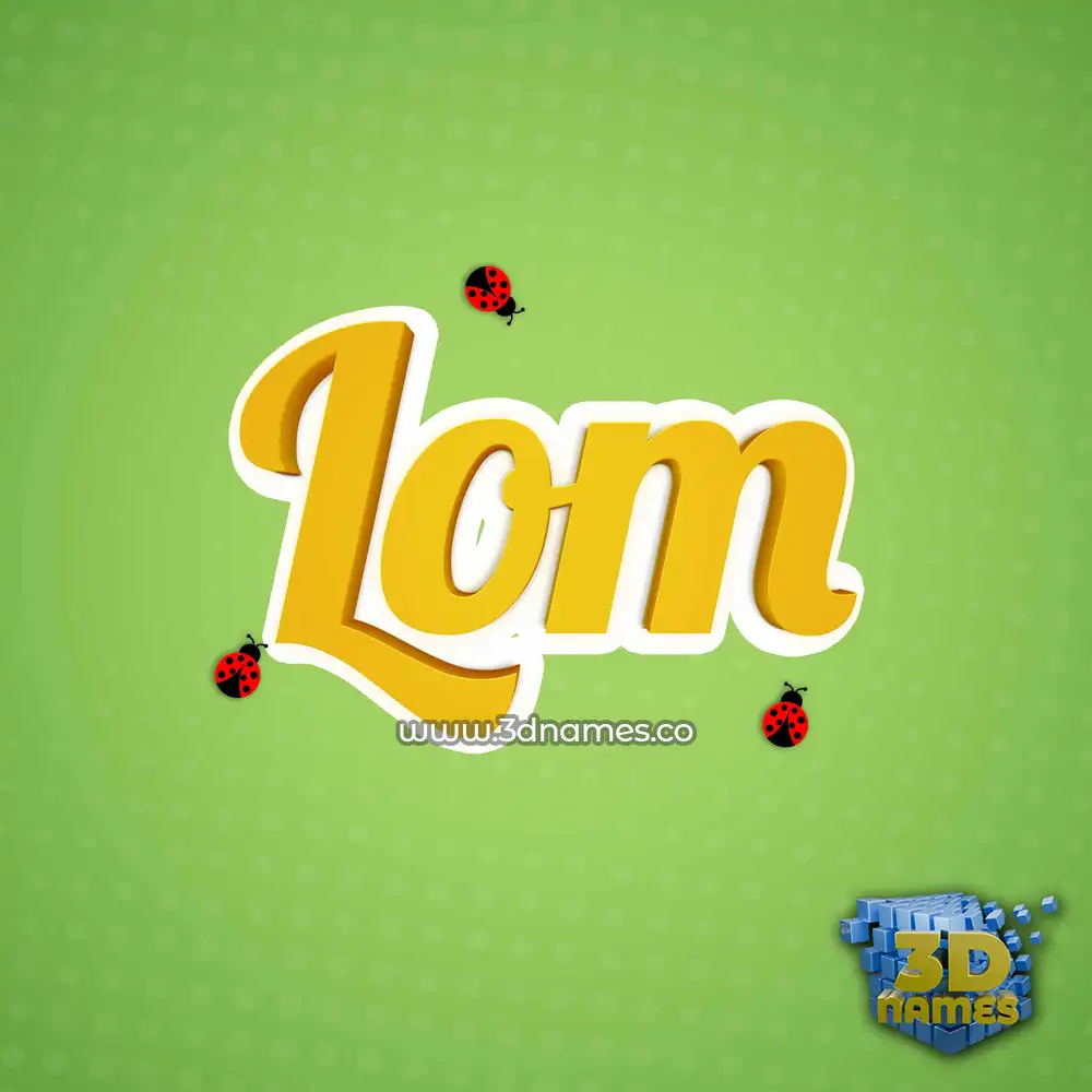 lom in Ladybugs style - 3D name wallpaper