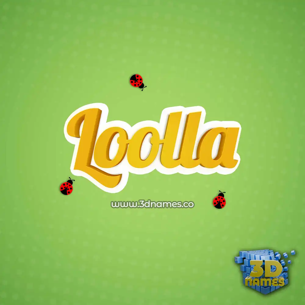 loolla in Ladybugs style - 3D name wallpaper