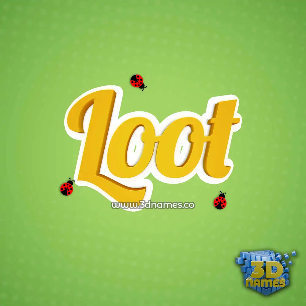 loot in Ladybugs style - 3D name wallpaper